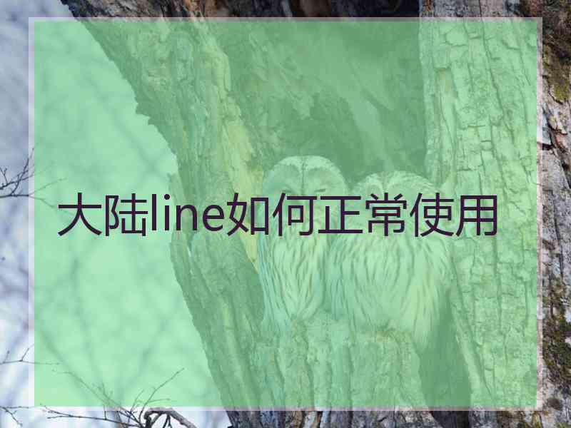 大陆line如何正常使用