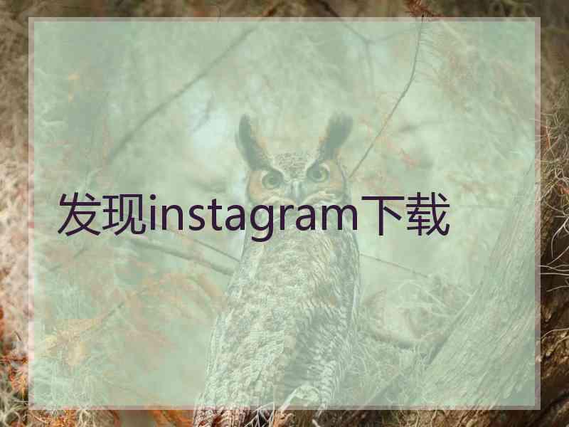 发现instagram下载