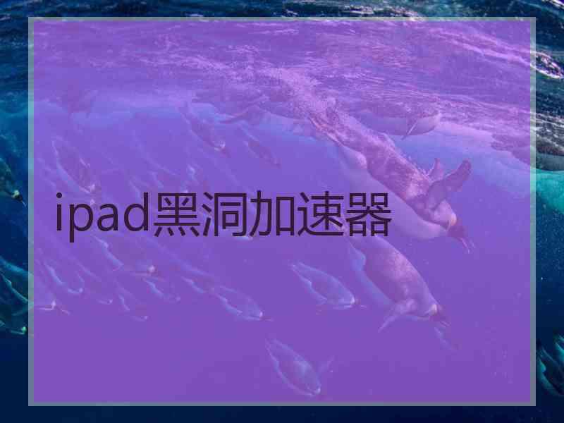 ipad黑洞加速器