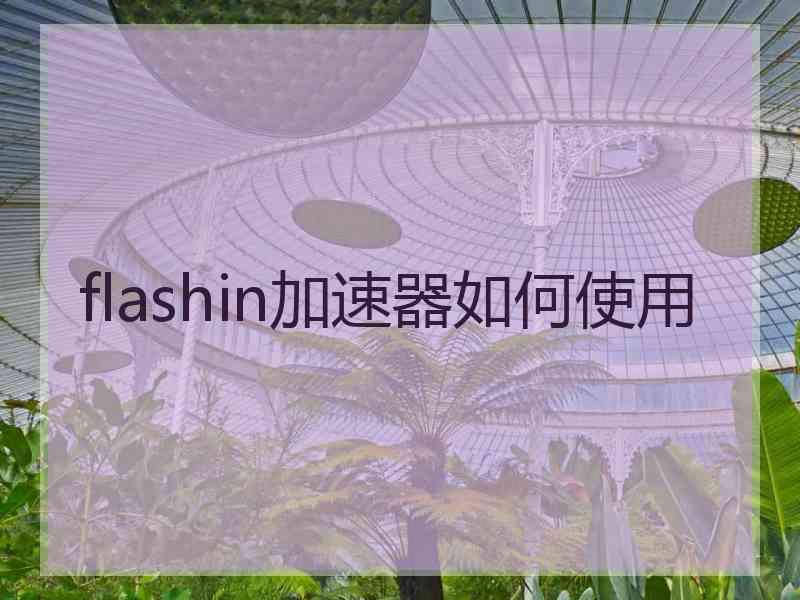 flashin加速器如何使用