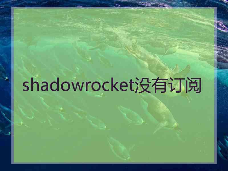 shadowrocket没有订阅