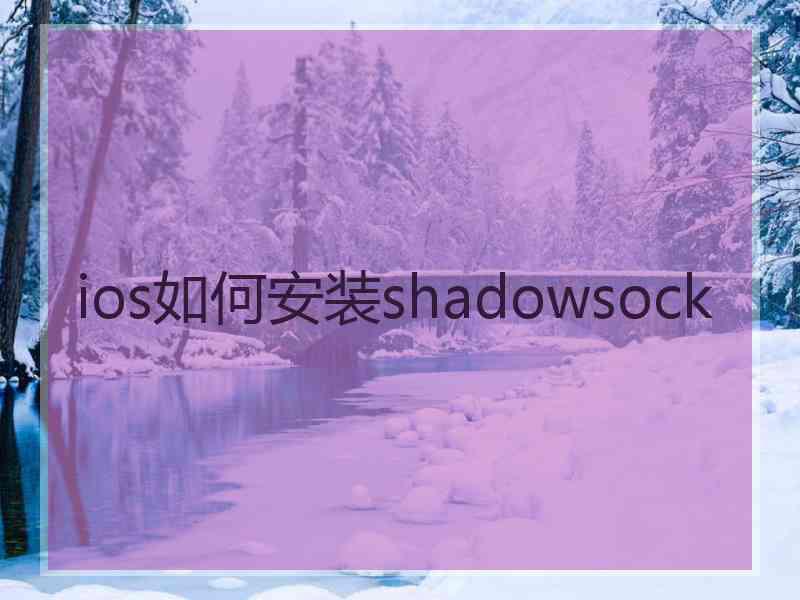 ios如何安装shadowsock