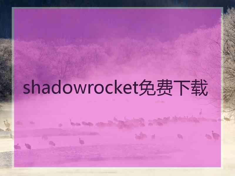 shadowrocket免费下载