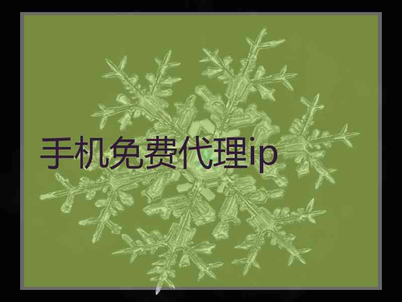 手机免费代理ip