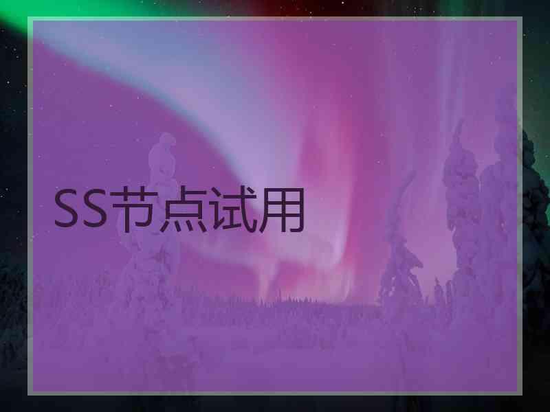 SS节点试用