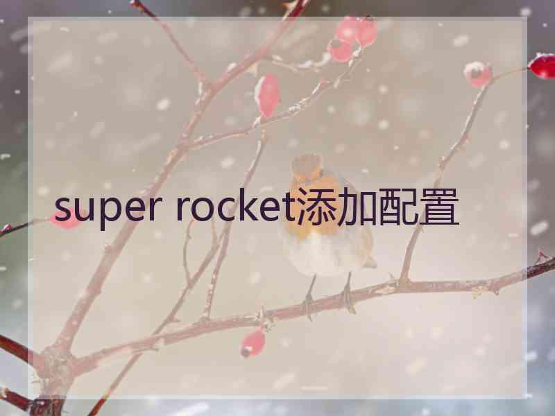 super rocket添加配置