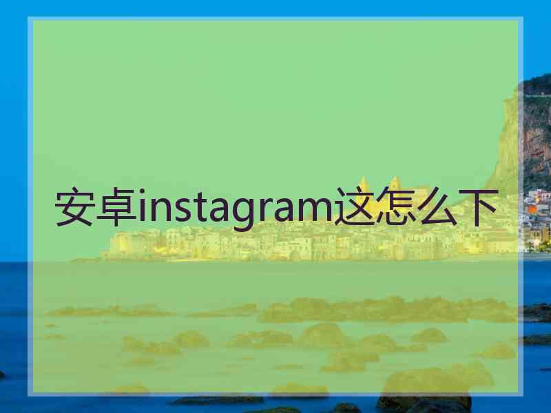 安卓instagram这怎么下