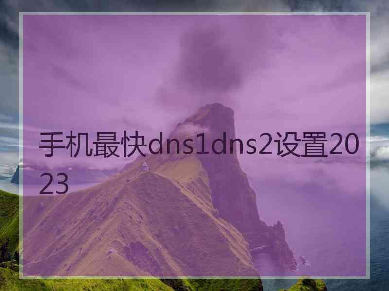 手机最快dns1dns2设置2023