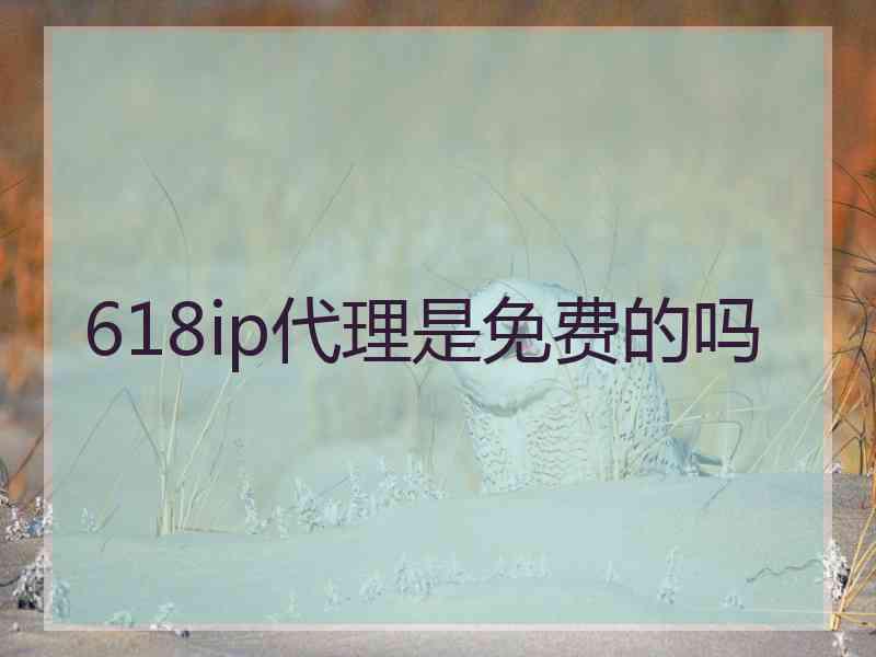 618ip代理是免费的吗