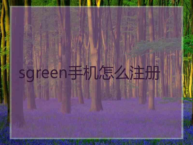 sgreen手机怎么注册