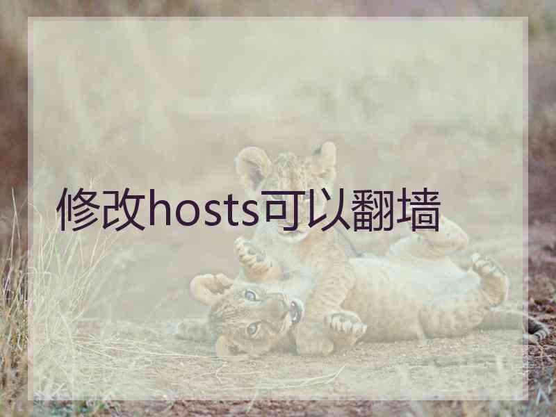 修改hosts可以翻墙