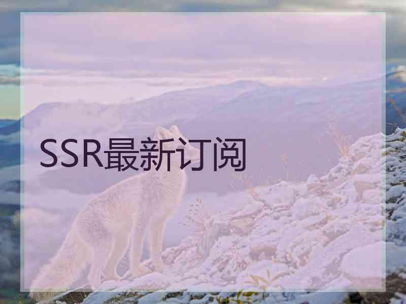 SSR最新订阅