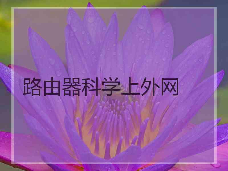 路由器科学上外网