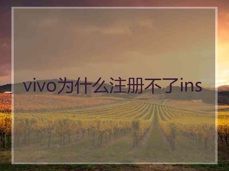 vivo为什么注册不了ins