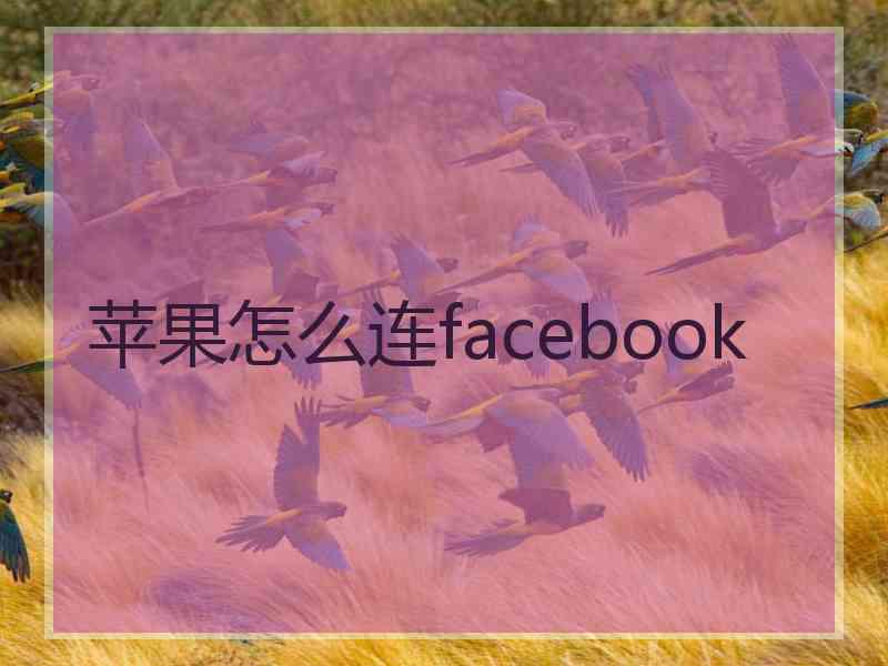 苹果怎么连facebook